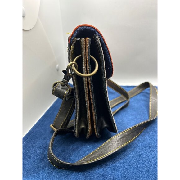 Patchwork Leather Crossbody Bag - Multicolor Stripes Adjustable Strap Animal Pri - Picture 3 of 16